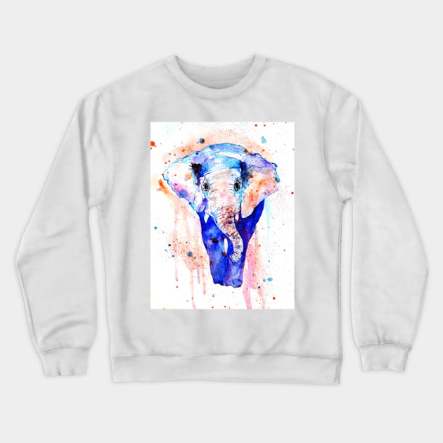 Elephant, colorful art Crewneck Sweatshirt by Luba_Ost